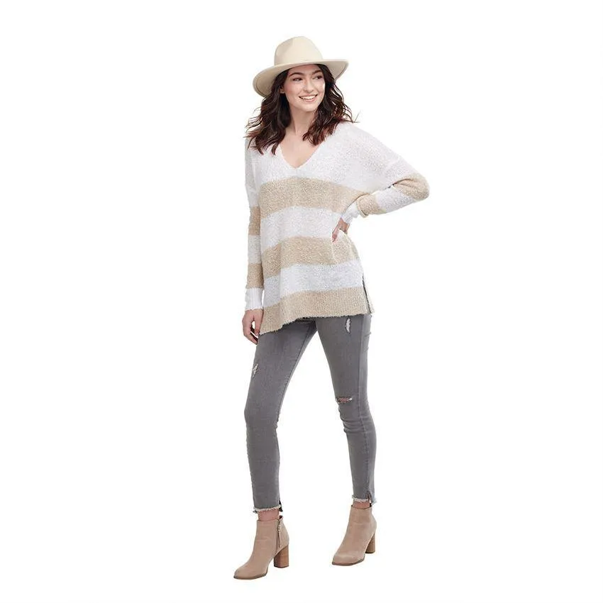 Mud Pie Casper Stripe Sweater - White