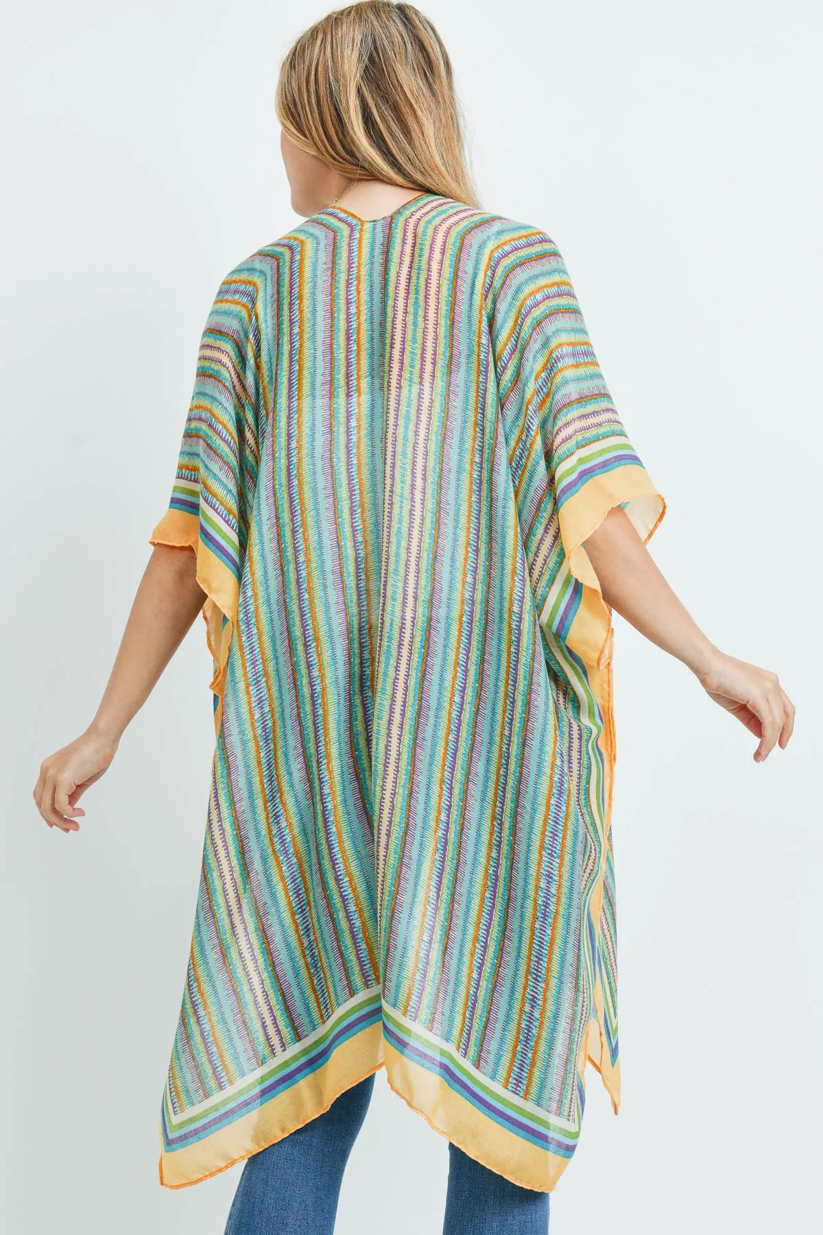 MULTI COLOR STRIPE KIMONO