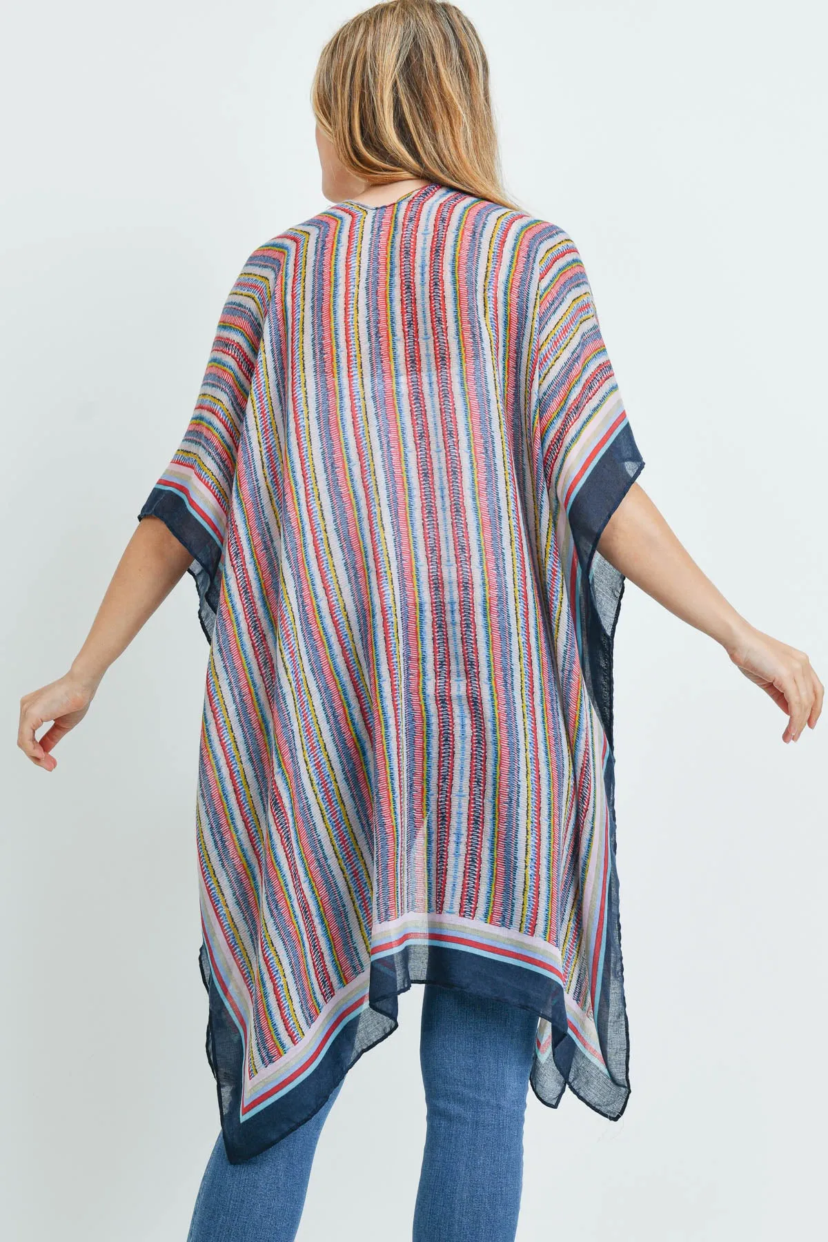 MULTI COLOR STRIPE KIMONO