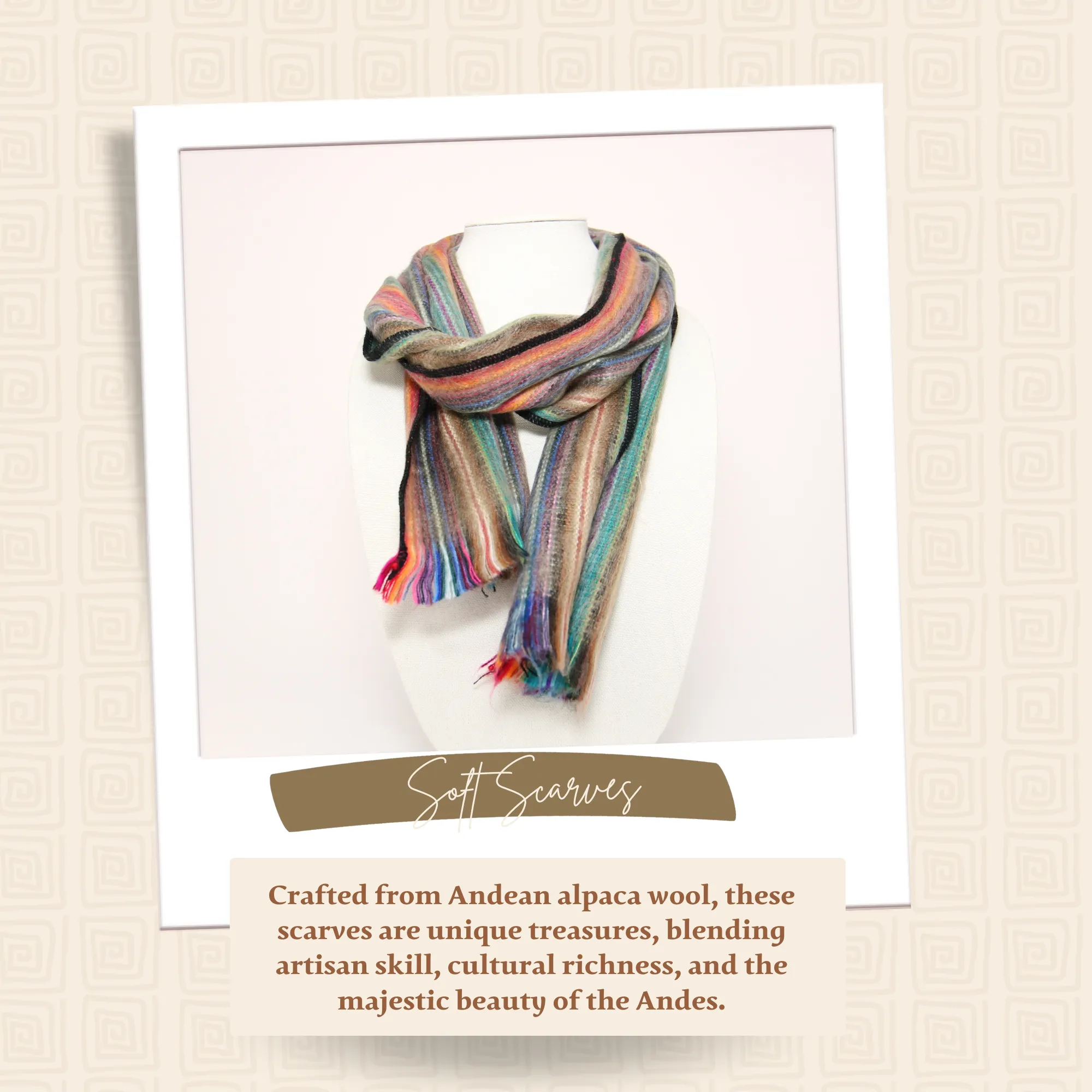 Multicolor Alpaca Traditional Scarf