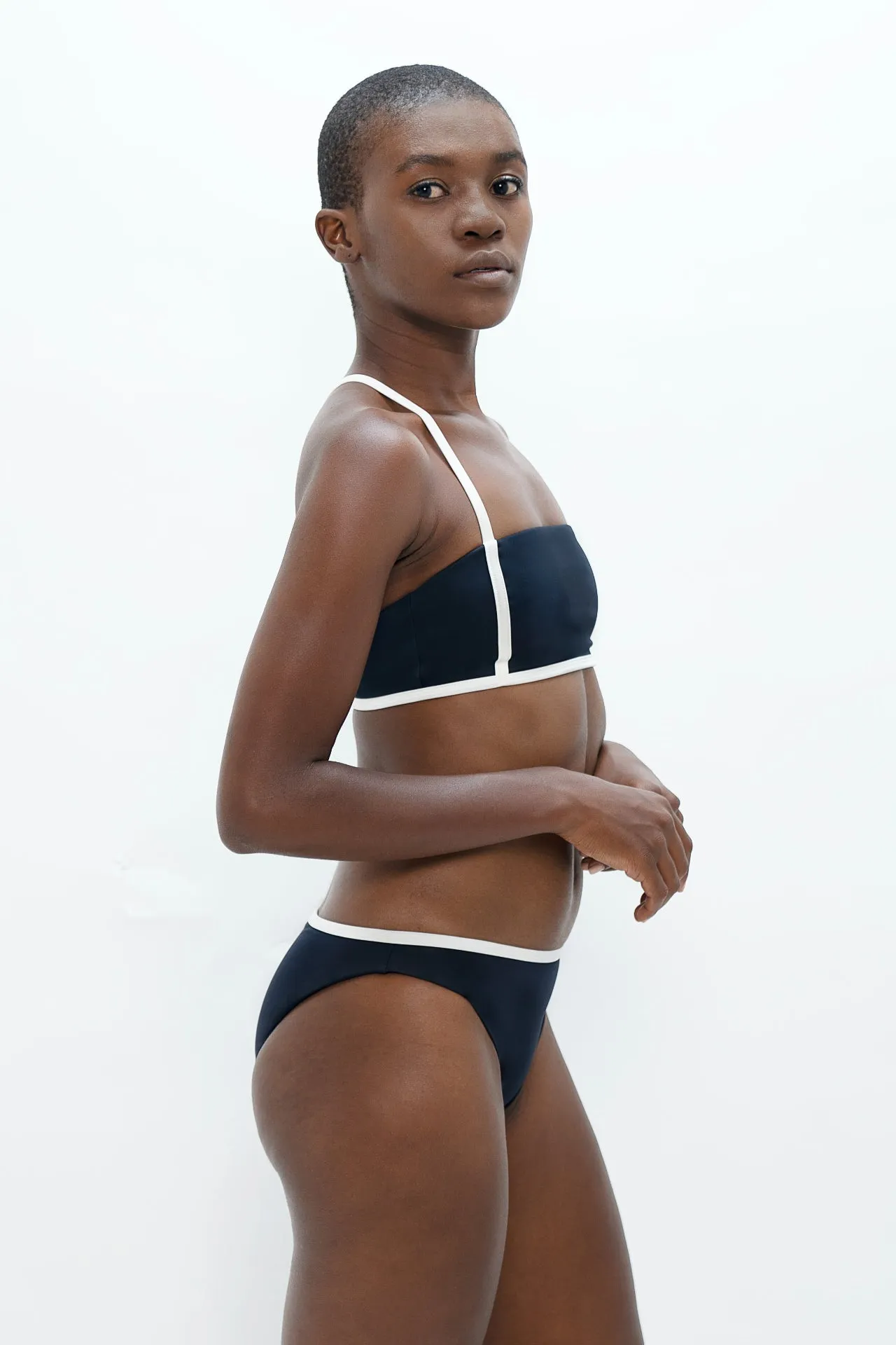Navy Pebble Bikini Top