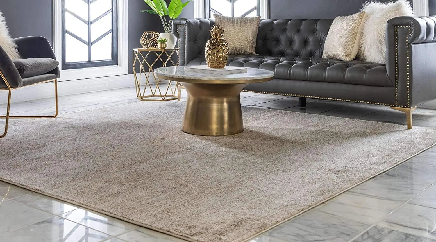 New Unique Loom Del Mar Collection Contemporary Transitional Beige Square Rug (8' 0 x 8' 0) Retails $325 