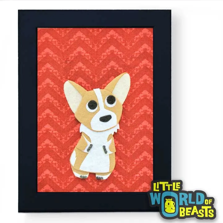 Newton the Corgi Framed