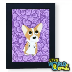 Newton the Corgi Framed