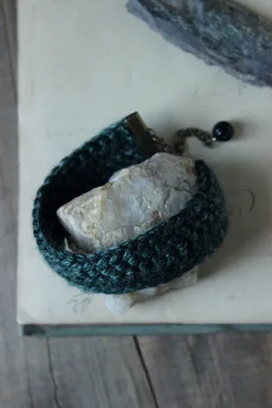 Nine Woods Hollow. Storyteller Series. Crocheted Cuff Bracelet.