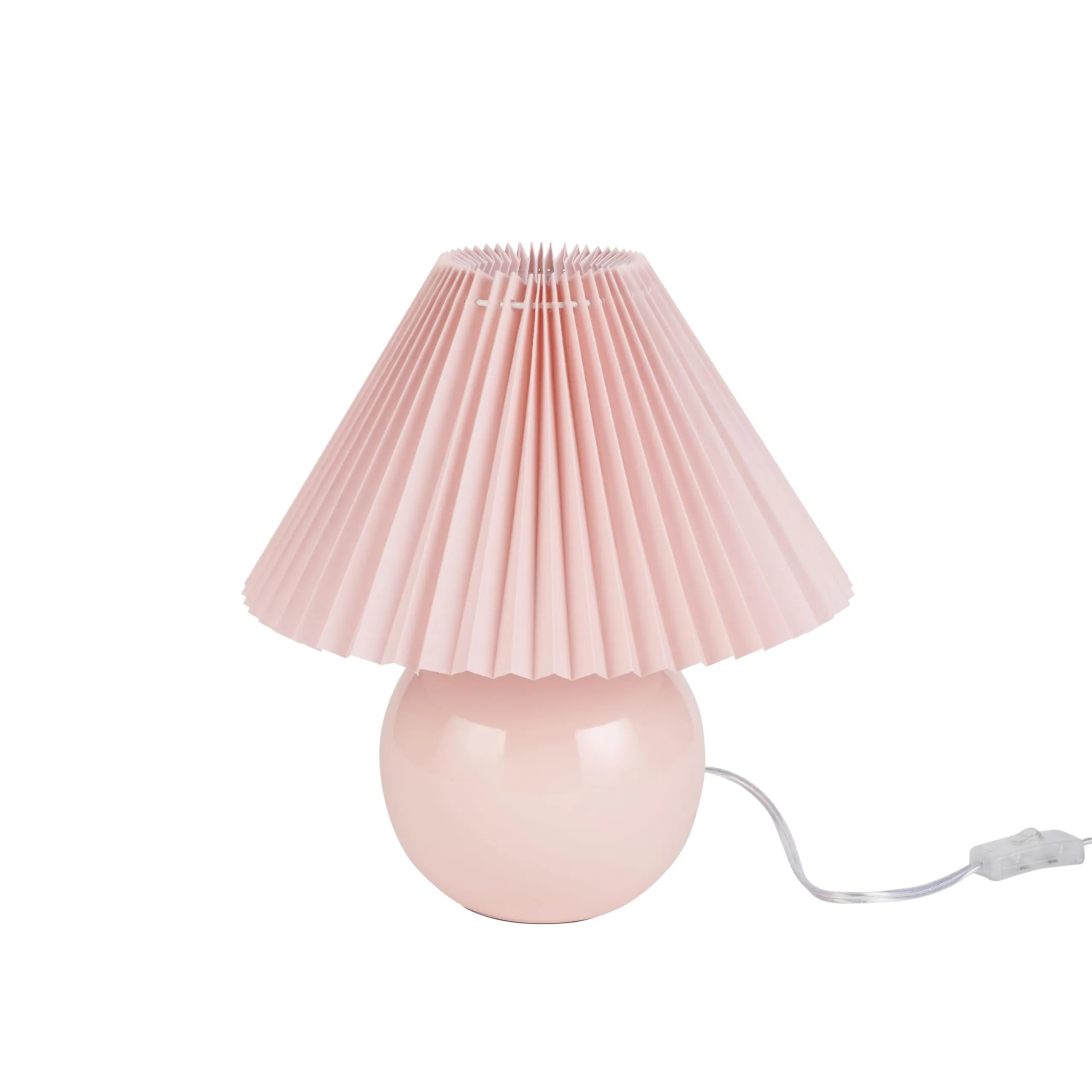 Nourison 13" Ceramic Round amp with Pleated Shade for Bedroom