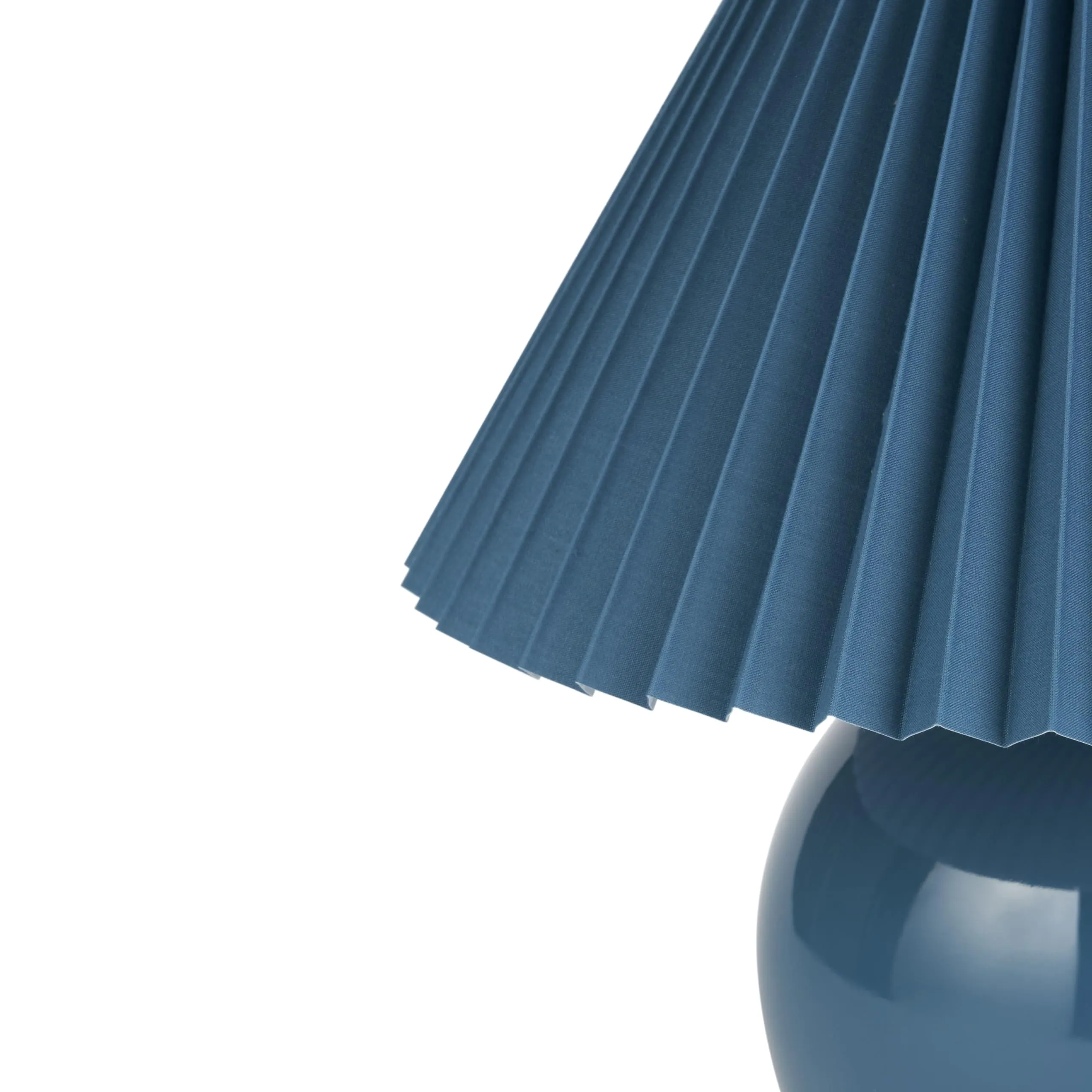 Nourison 13" Ceramic Round amp with Pleated Shade for Bedroom