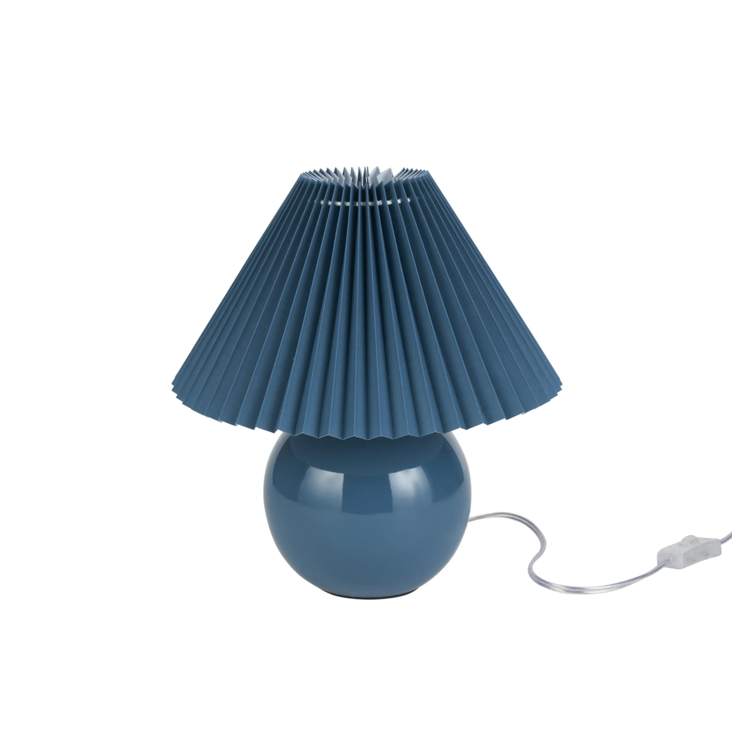 Nourison 13" Ceramic Round amp with Pleated Shade for Bedroom