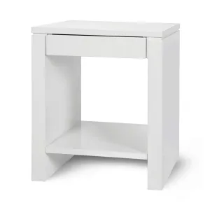 Odom 1-Drawer Side Table / White Pearl