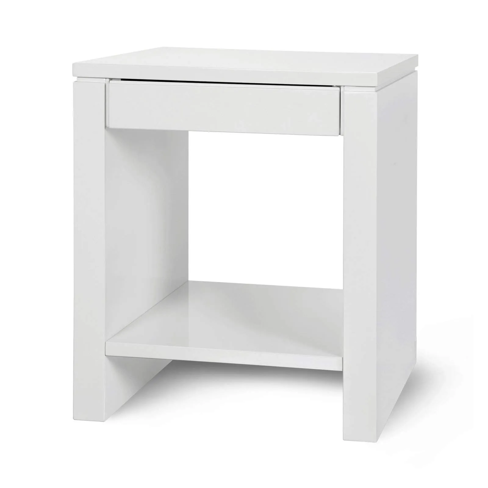 Odom 1-Drawer Side Table / White Pearl