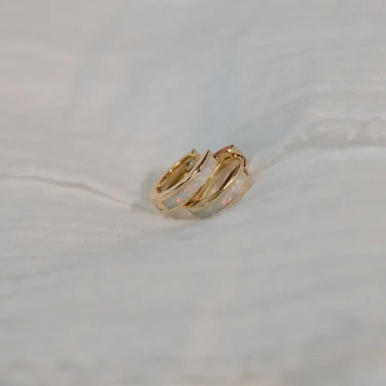 Opal Huggie Earrings