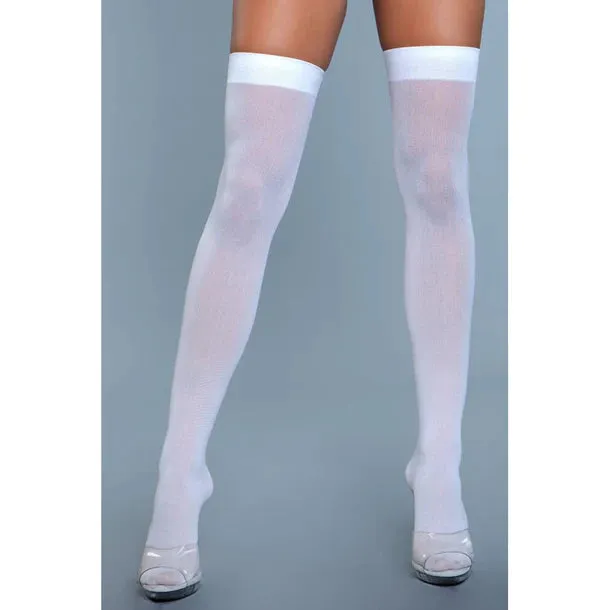 Opaque Nylon Thigh Highs by Be Wicked