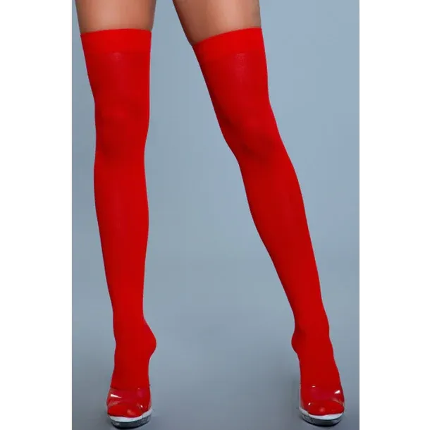Opaque Nylon Thigh Highs by Be Wicked
