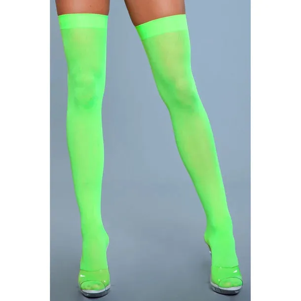 Opaque Nylon Thigh Highs by Be Wicked