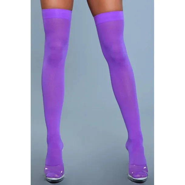 Opaque Nylon Thigh Highs by Be Wicked