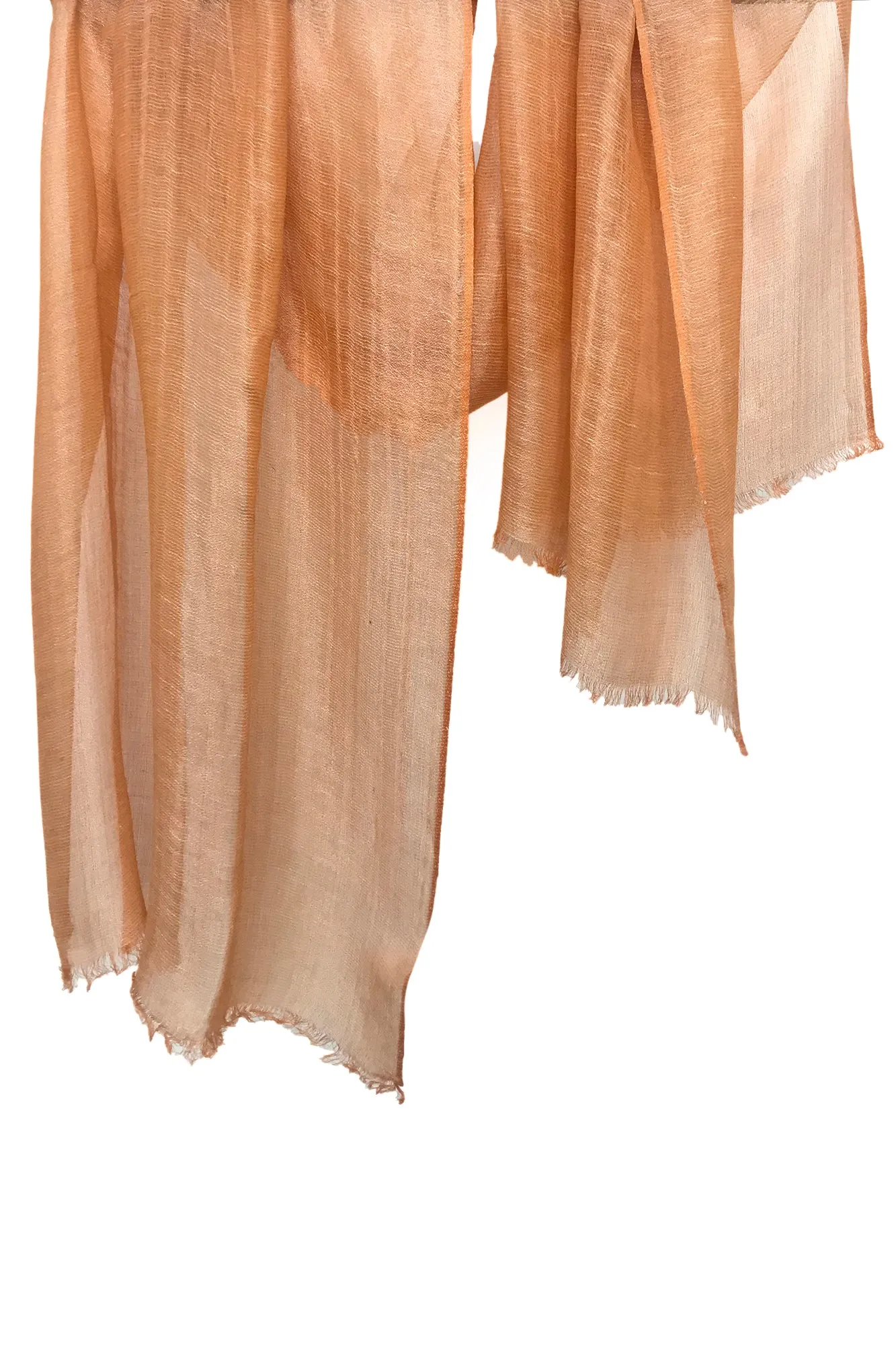 Orange SIlk Linen Cashmere Scarf