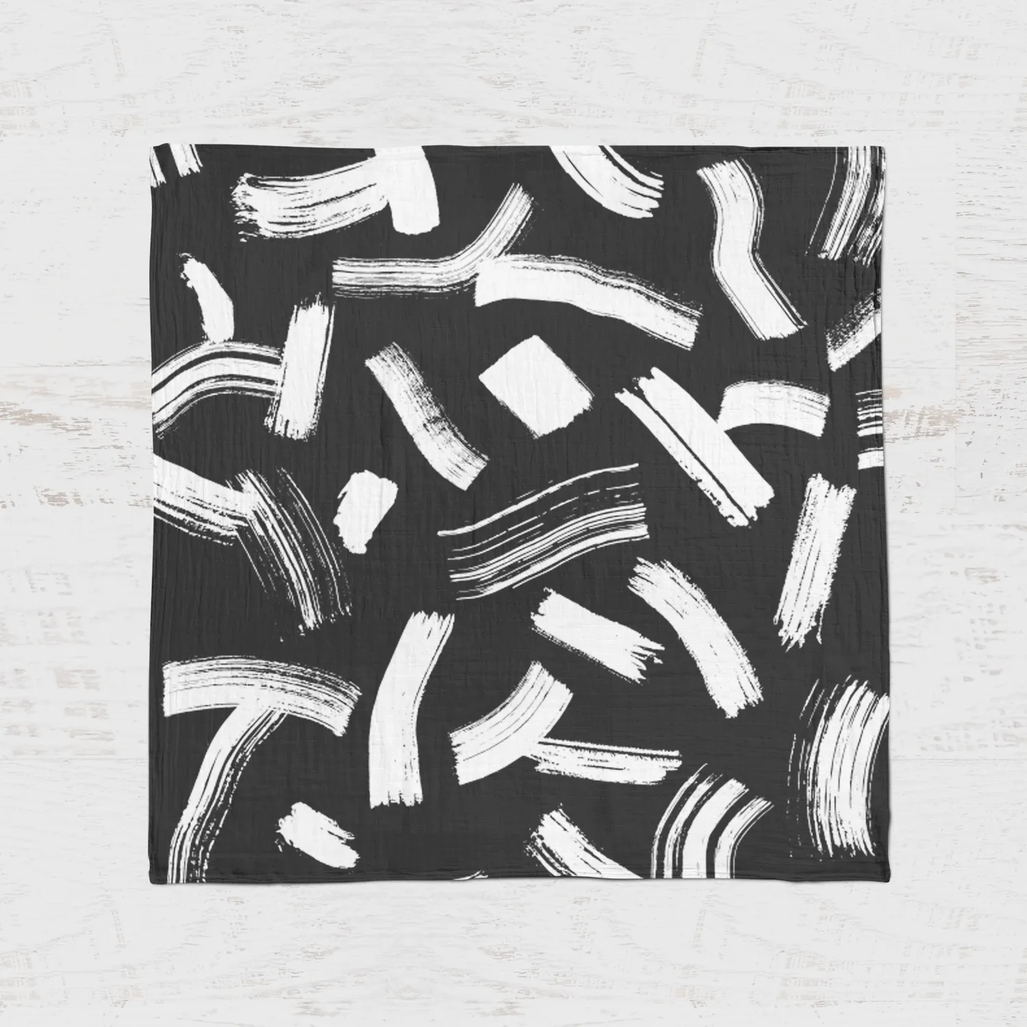 Organic Cotton Muslin Swaddle Blanket - Brush Stroke