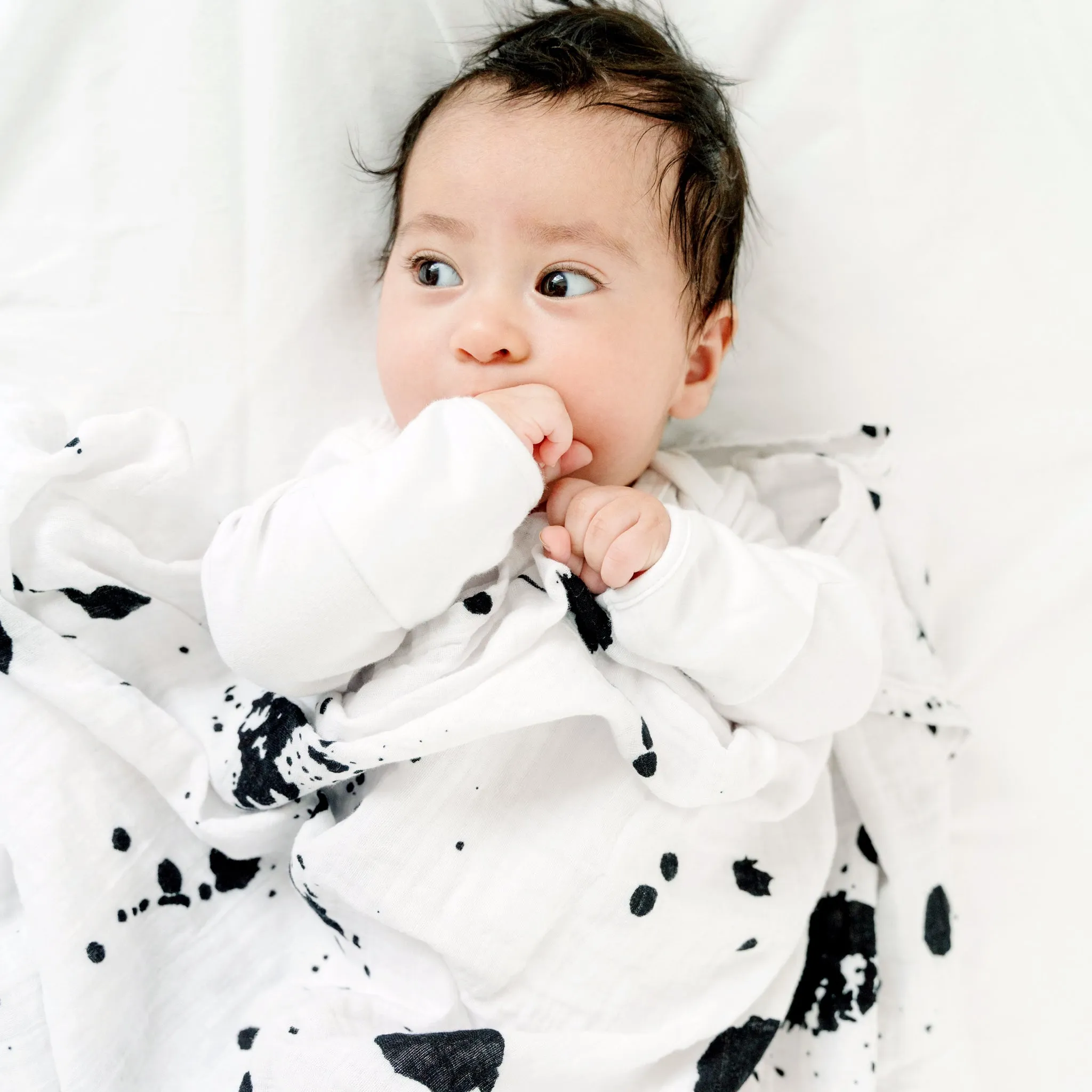 Organic Cotton Muslin Swaddle Blanket - Paint Splatter