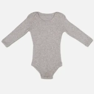 Organic Cotton Ribbed Bodysuit - Grey Marle