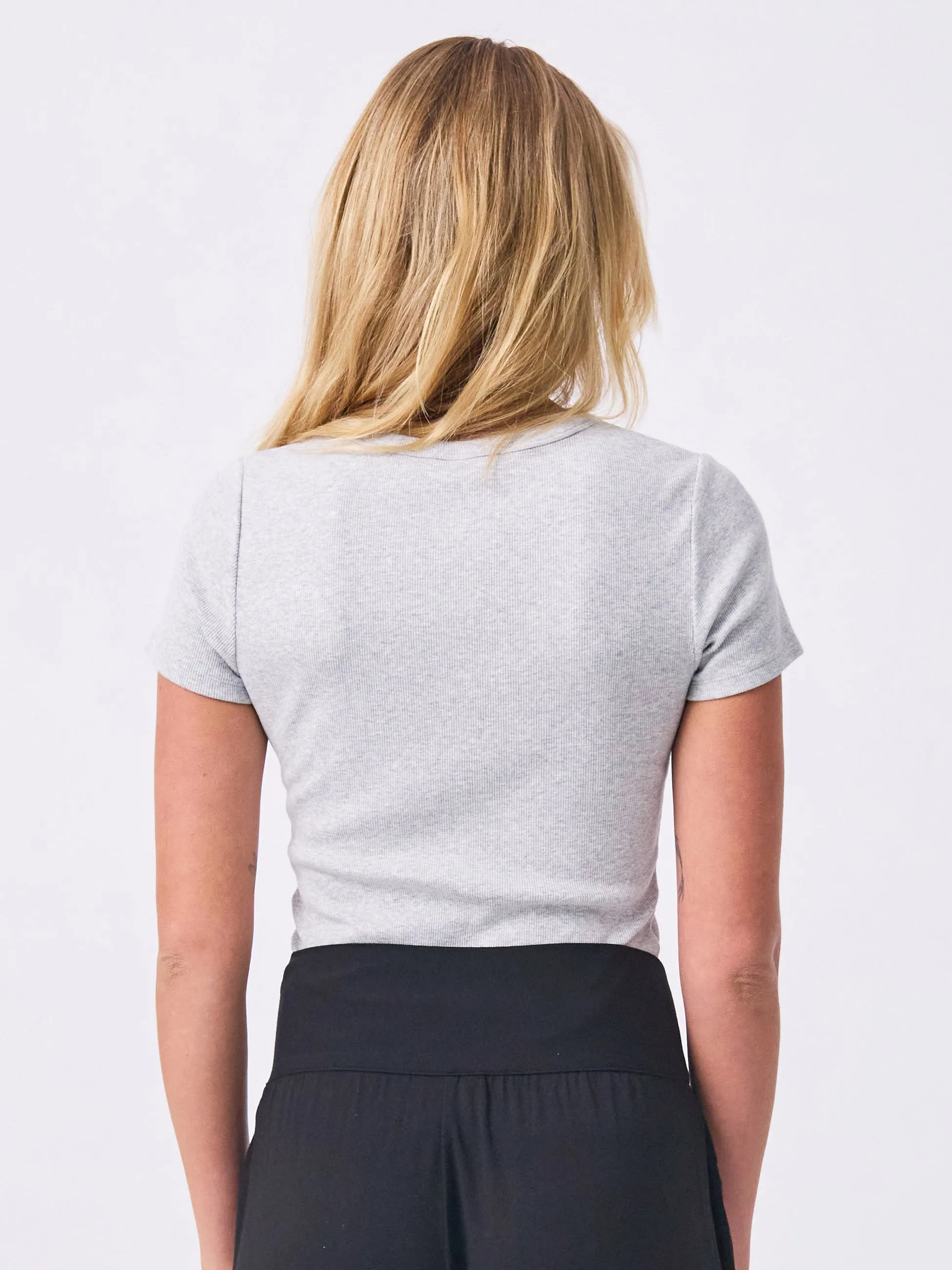 Organic Cotton Short Sleeve Tee- Marl Grey