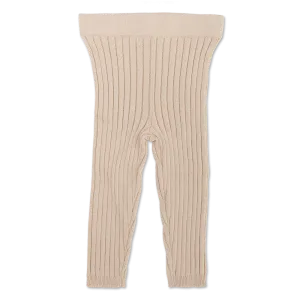Organic Ribbed Essential Leggings - Pebble
