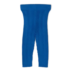 Organic Ribbed Leggings - Cobalt