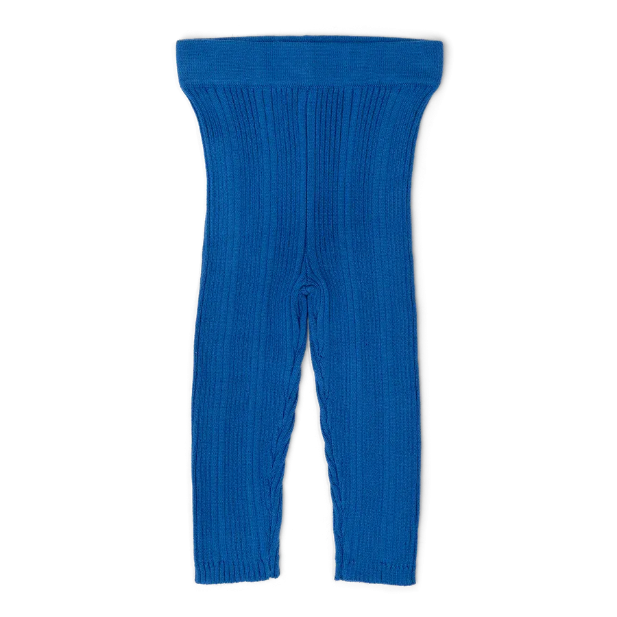 Organic Ribbed Leggings - Cobalt