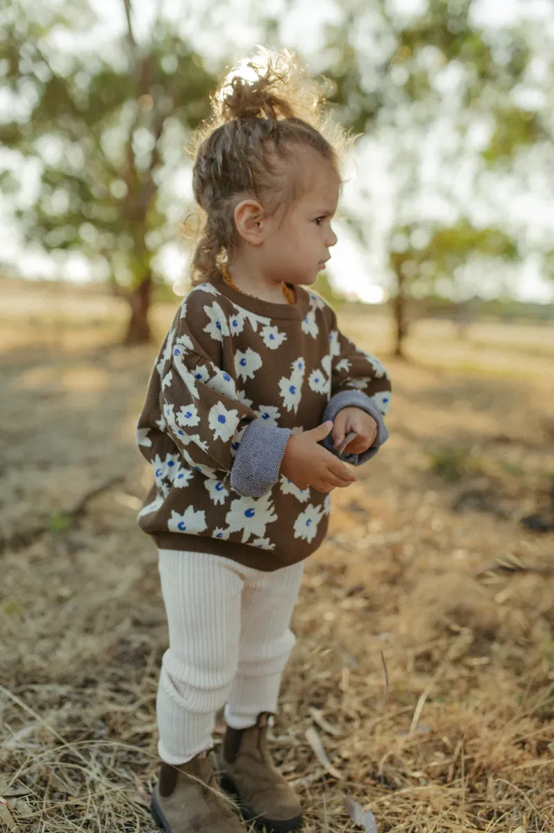 Organic Ribbed Leggings - Pink Salt