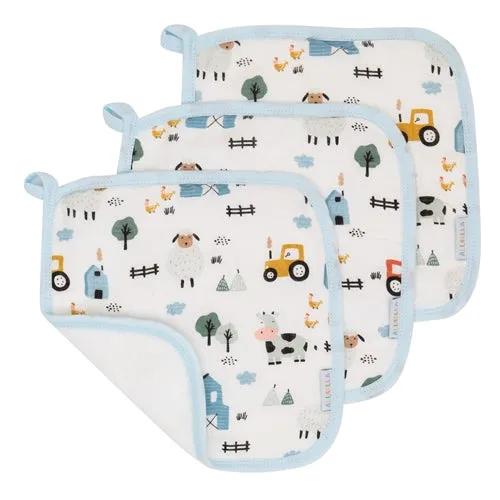 Organic Wash Cloth 3pk - Barnyard