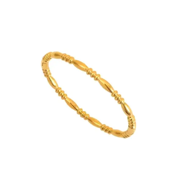 Oval Round Texture Modern Minimalist 4mm Bracelets Bangles