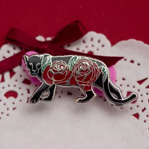 Panther with Blooms pin