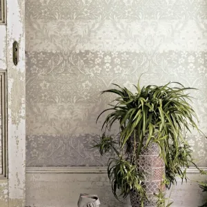 Patina Vie Zara Damask Wallpaper - Grey