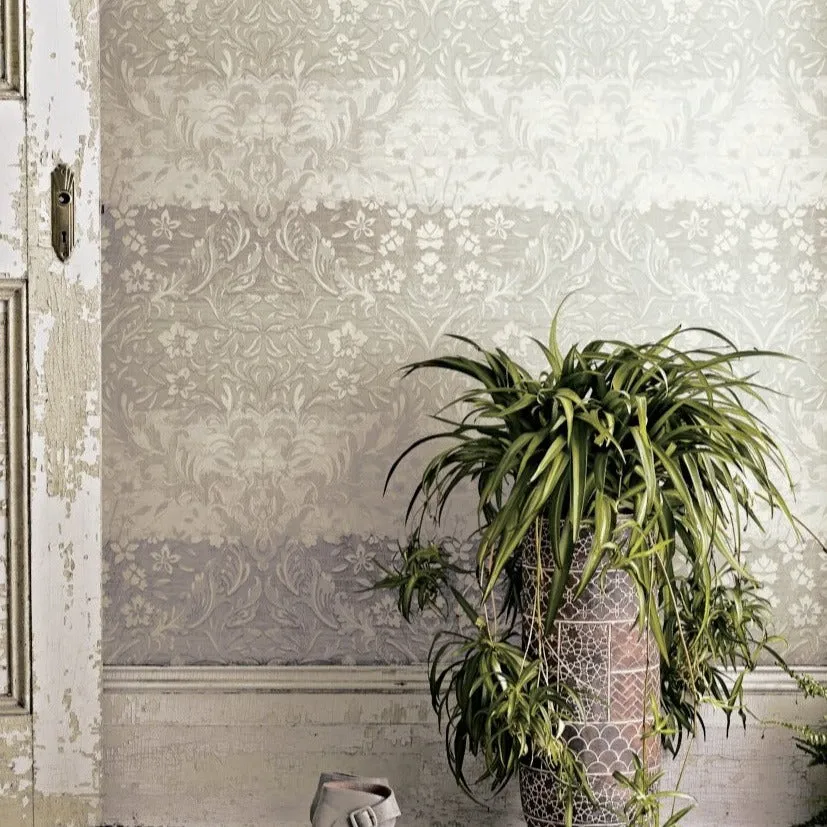 Patina Vie Zara Damask Wallpaper - Grey