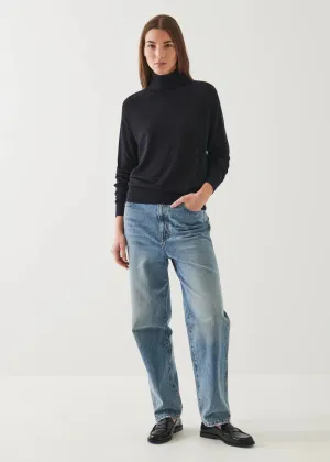 Patrick Assaraf Superfine Merino Boyfriend Turtleneck