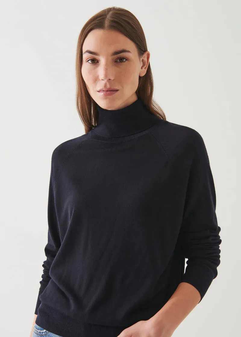 Patrick Assaraf Superfine Merino Boyfriend Turtleneck