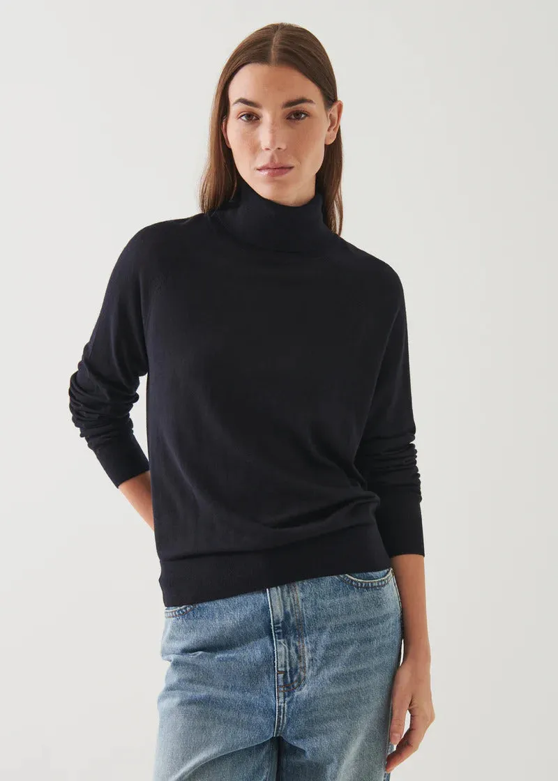 Patrick Assaraf Superfine Merino Boyfriend Turtleneck