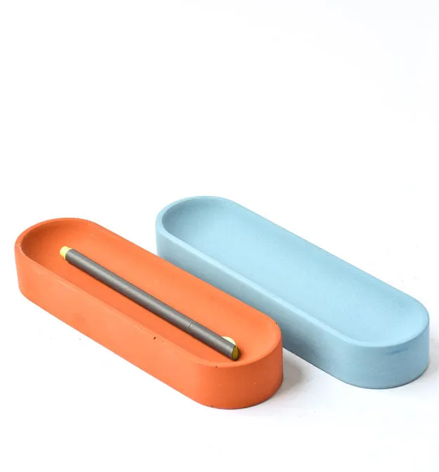 Pen Holder - Pen Holder For Desk - Pen Tray - Pencil Tray - Desk Organizer - Office Decor - Minimalist - Concrete - Modern - Cement - Desk