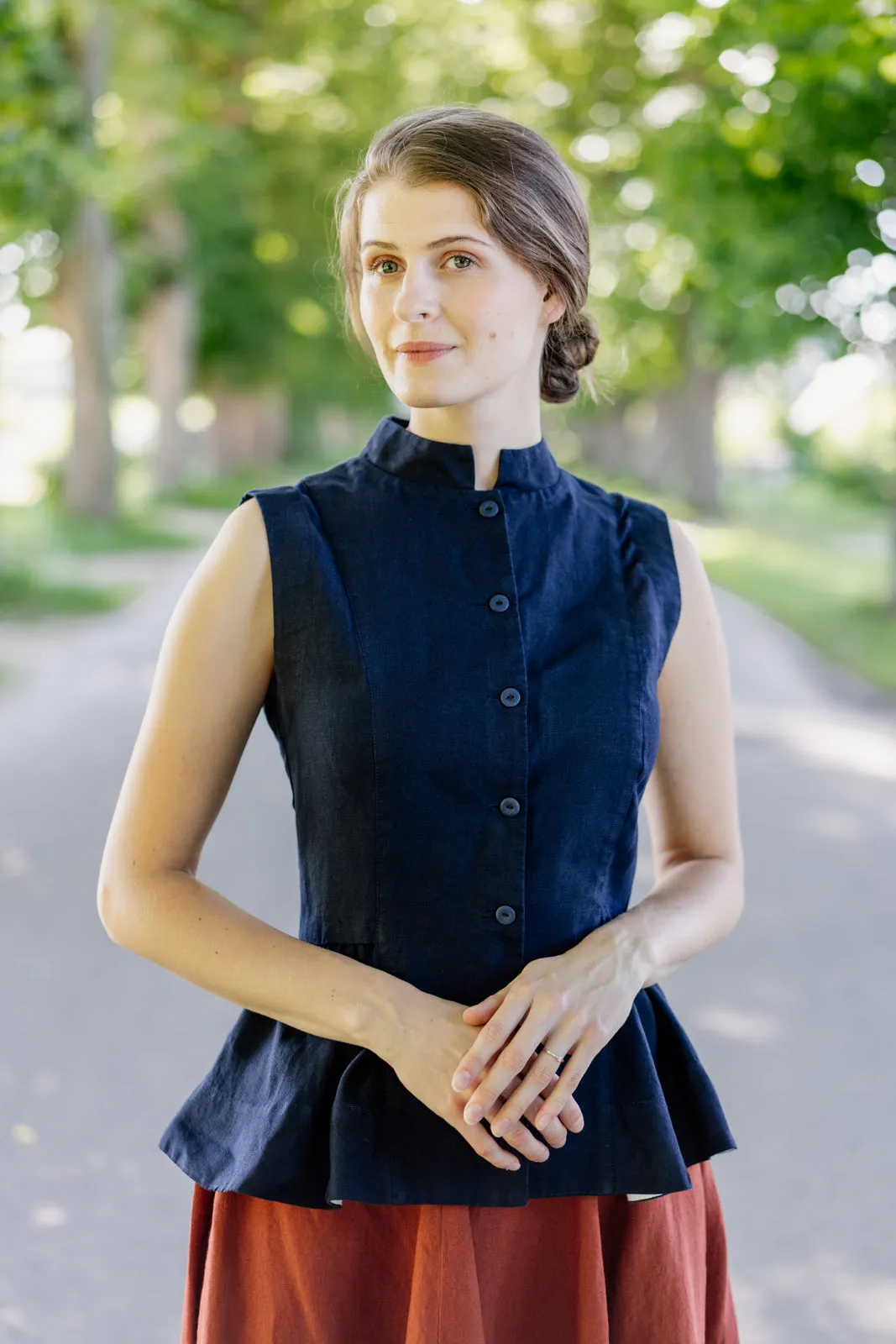 Peplum Vest, Sleeveless, Gentle Lilac
