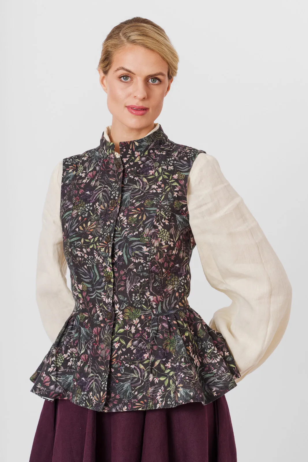 Peplum Vest, Sleeveless, Gentle Lilac