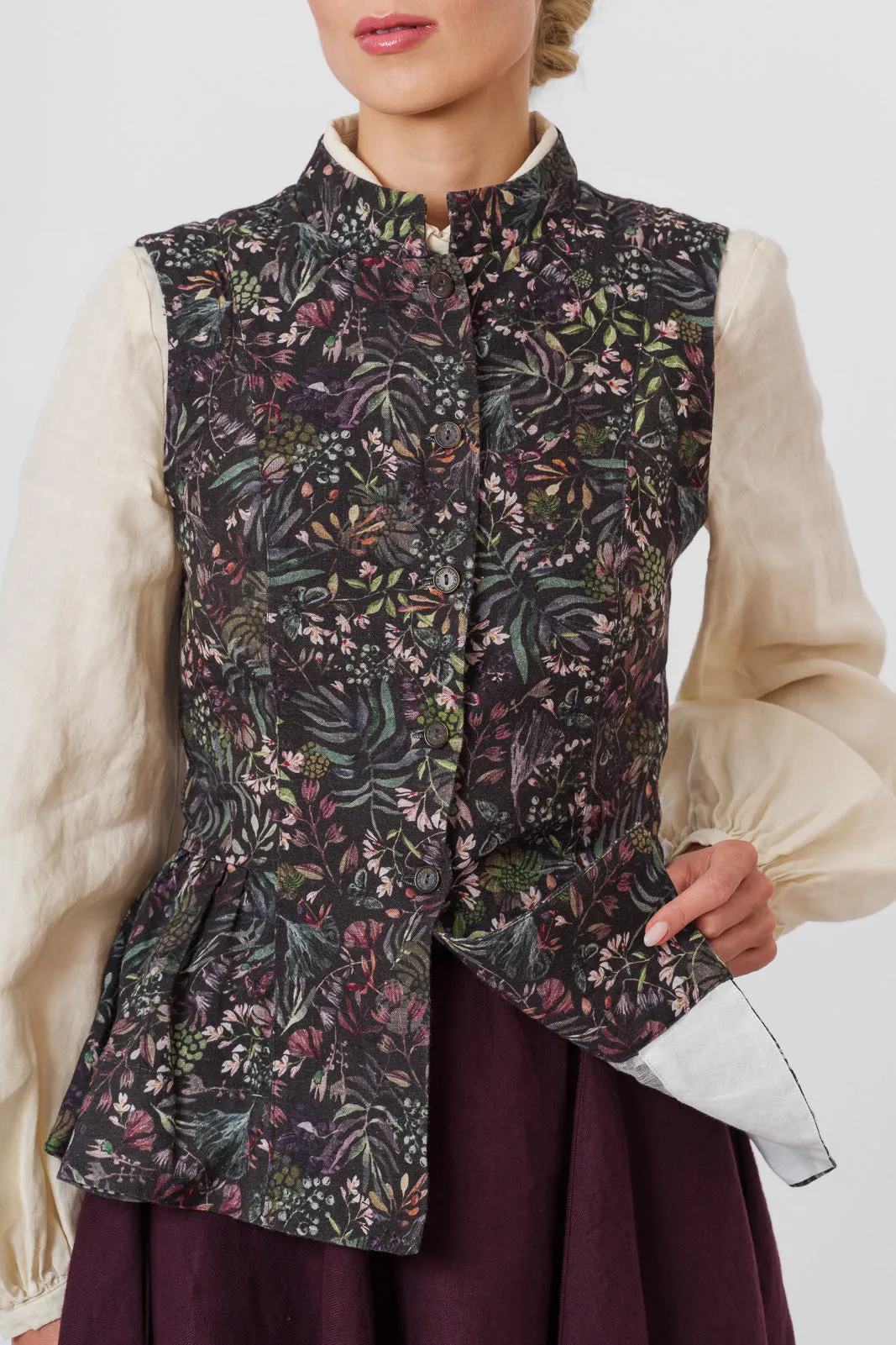 Peplum Vest, Sleeveless, Gentle Lilac
