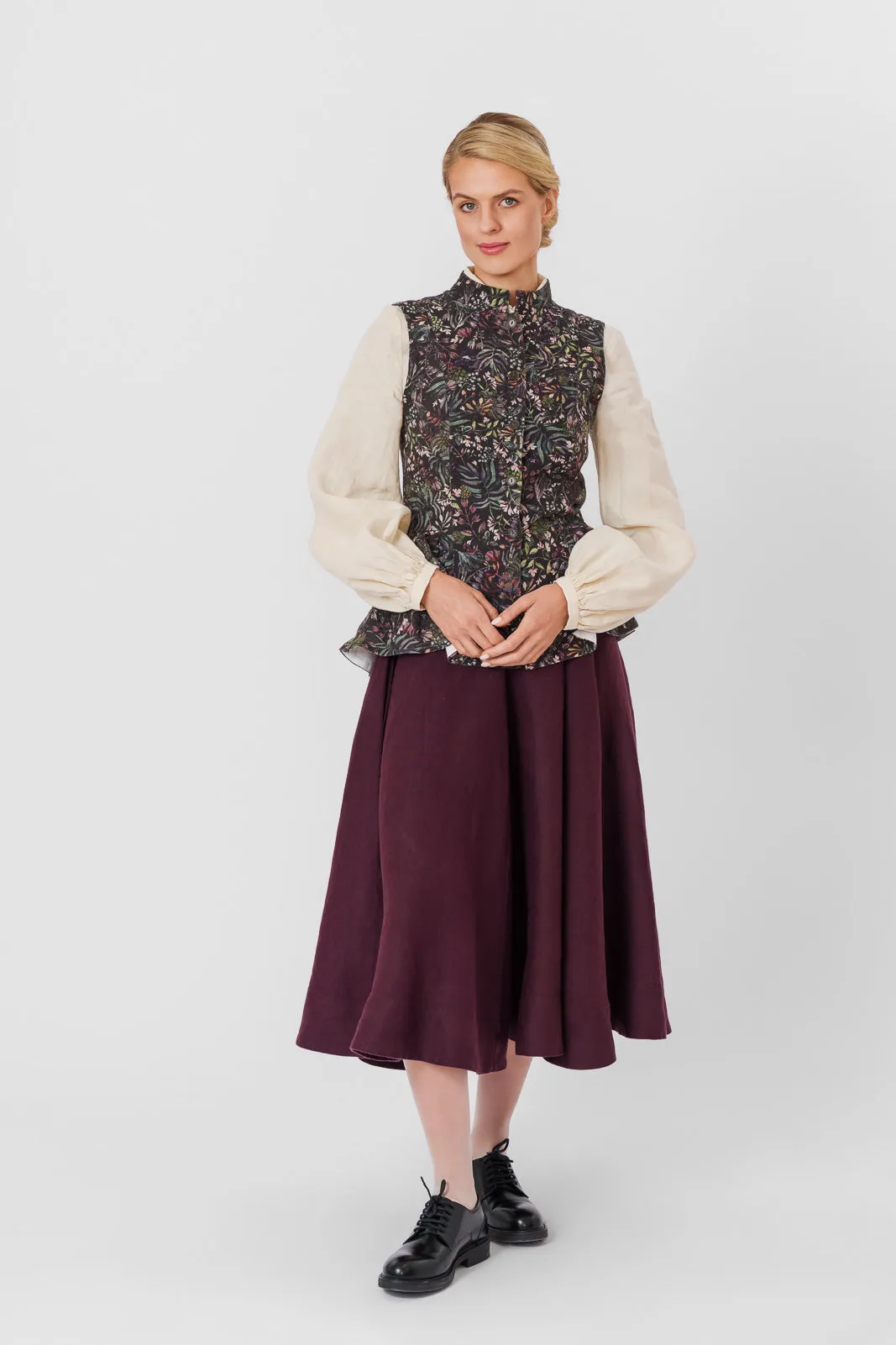 Peplum Vest, Sleeveless, Gentle Lilac