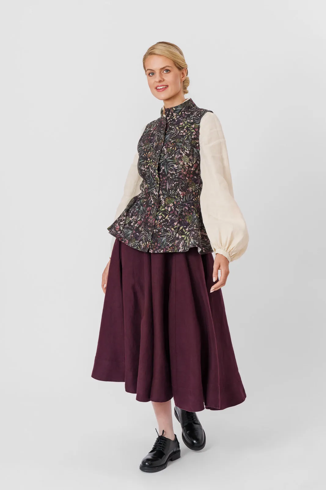 Peplum Vest, Sleeveless, Gentle Lilac