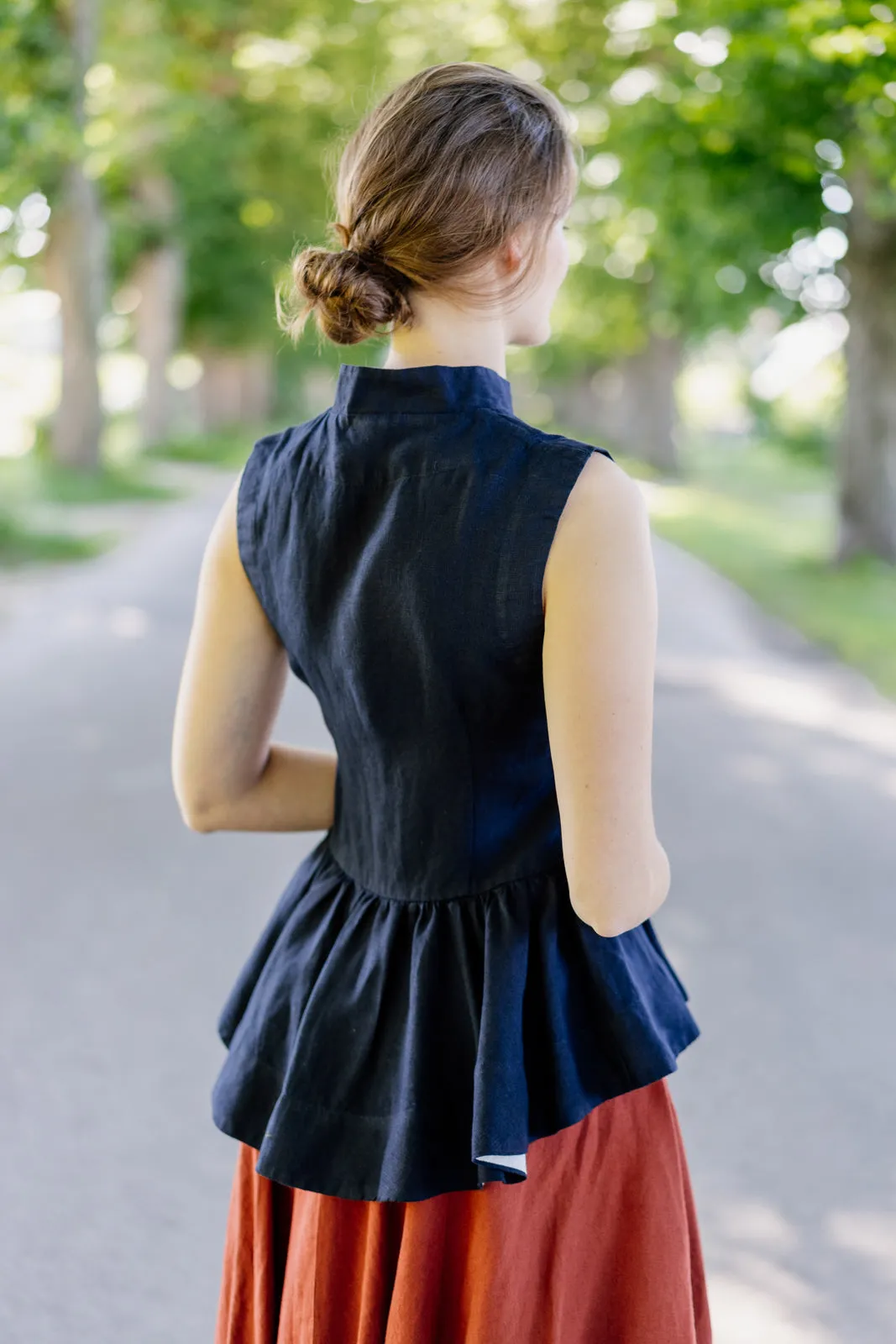 Peplum Vest, Sleeveless, Gentle Lilac