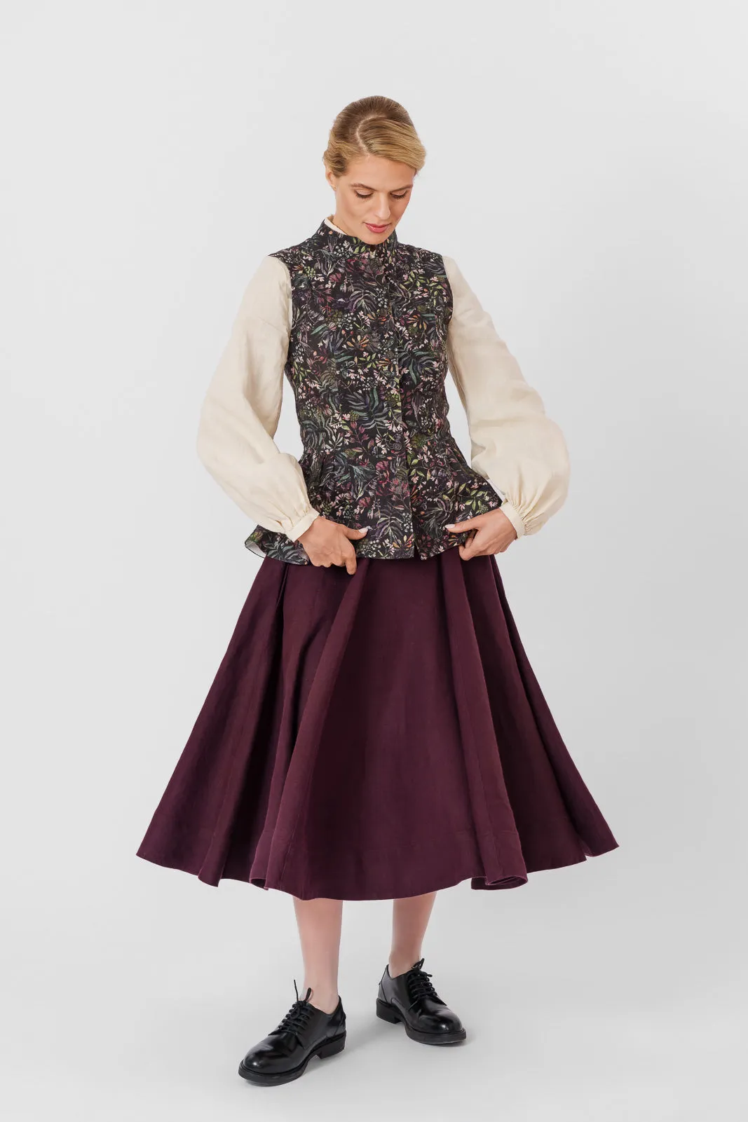 Peplum Vest, Sleeveless, Gentle Lilac