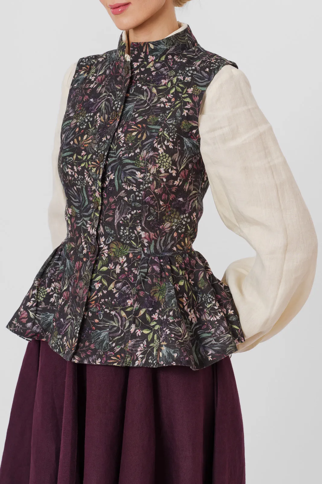 Peplum Vest, Sleeveless, Gentle Lilac