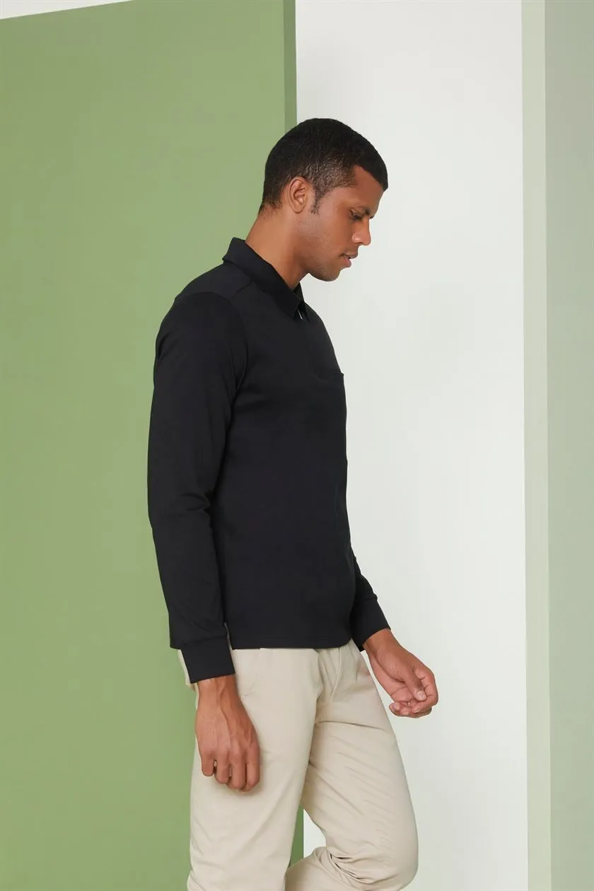 Perona   I   Mens-Thirts & Polos -Polos -Aaron-Pma-Fv21-3010-Black  AS8328