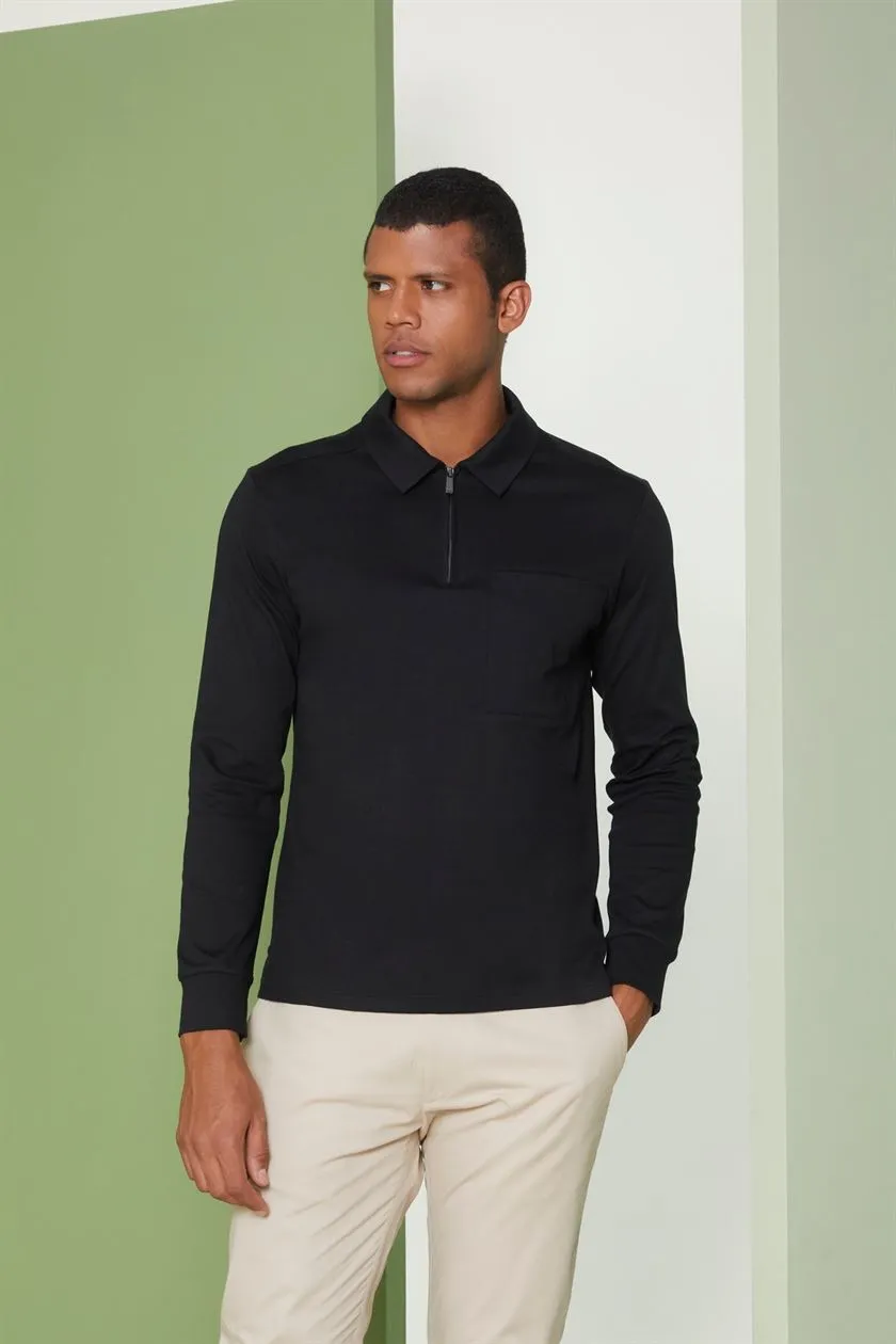 Perona   I   Mens-Thirts & Polos -Polos -Aaron-Pma-Fv21-3010-Black  AS8328