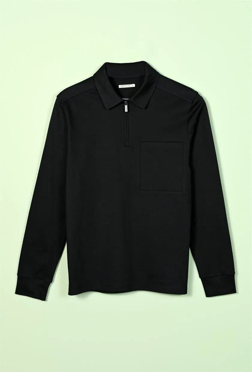 Perona   I   Mens-Thirts & Polos -Polos -Aaron-Pma-Fv21-3010-Black  AS8328