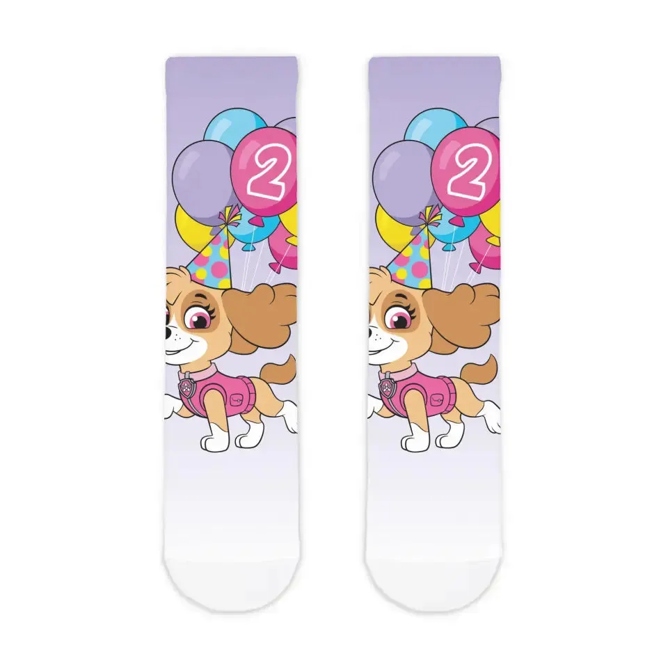 Personalised Paw Patrol 'Skye' Birthday Kids' Socks