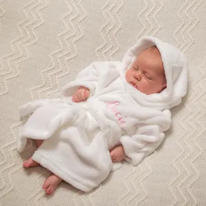 Personalised Super Soft Dressing Gown - White